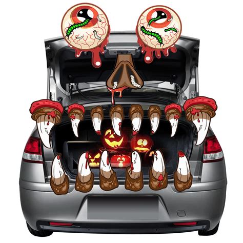 Halloween Trunk Or Treat Large Halloween Car Decorations Kit Monster Face Decor For Suv And