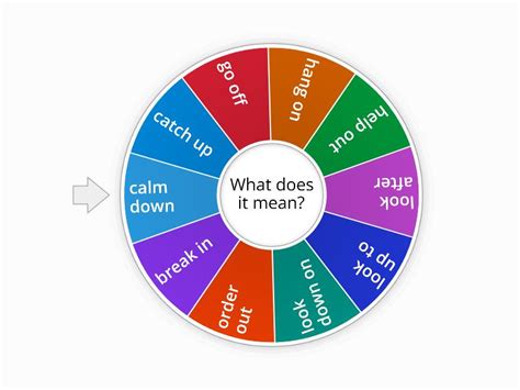 Phrasal Verbs Spin The Wheel