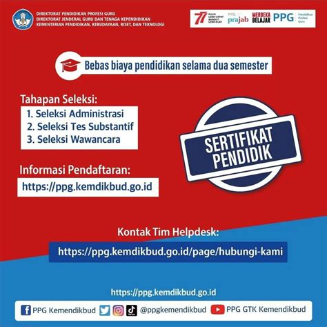 Pembukaan Pendaftaran Seleksi Ppg Prajabatan Tahun Pendidikan