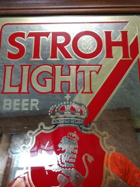 Vintage Stroh S Light Beer Mirror Sign Looks Like A Stroh Light Night