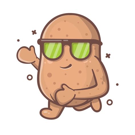 Smiling Potato Vegetable Character Mascot Running Isolated Cartoon In Flat Style Design 15158386 Png