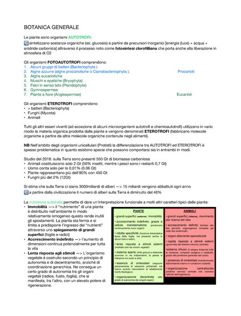 Cellula Vegetale Riassunto Delle Slide Del Professore E Degli Appunti