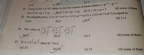 Using A−b3a3−b3−3aba−b Tick The Correct Of These When Xp13−p−13