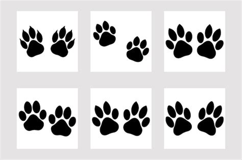 Las Patas De Los Gatos Ambos Pies Vector De Impresión Vector Premium
