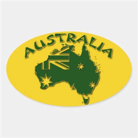 Australia green and gold sticker | Zazzle