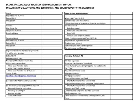 Small Business Tax Deductions Worksheets