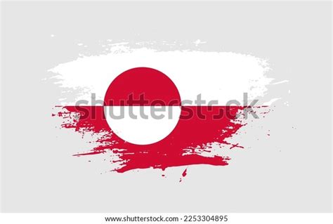 Grunge Brush Stroke National Flag Greenland Stock Vector Royalty Free