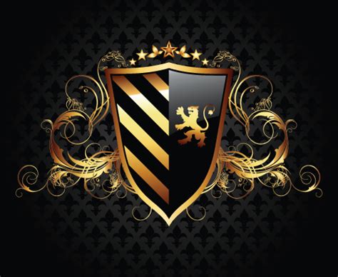 luxurious of Heraldic Shield design vector 05 free download