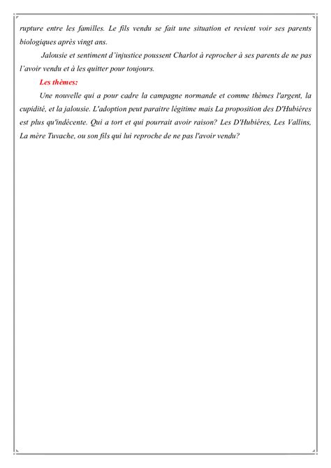 Aux Champs Maupassant Pdf PDF Cours Exercices Examens