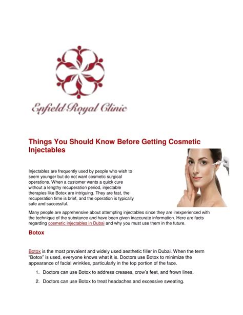 PPT Things You Should Know Before Getting Cosmetic Injectables