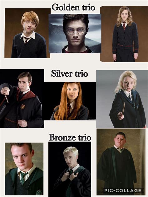 Golden Trio Ron Harry Hermione Silver Trio Neville Ginny Luna