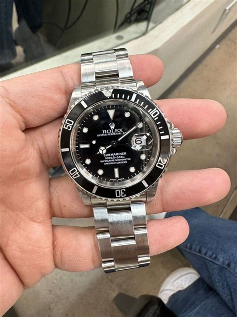 Rolex Submariner Men S Black Watch 16610 With Papers EBay