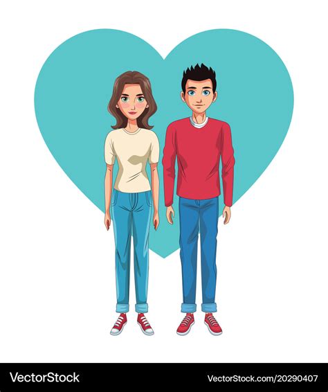 Young couple cartoon Royalty Free Vector Image