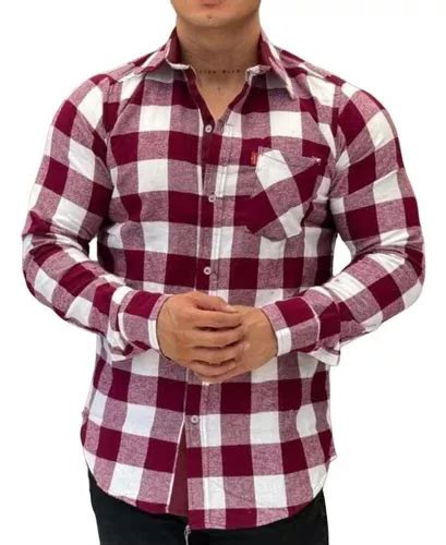 Camisa De Franela Manga Larga Cuadros Para Hombre Casual MercadoLibre