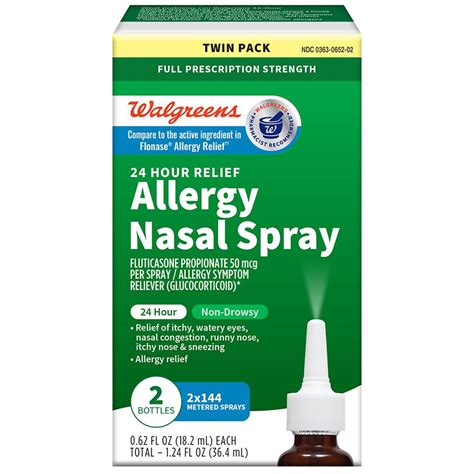 Walgreens Fluticasone Allergy Nasal Spray 2 Pack Walgreens