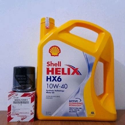 Jual Paket Oli Shell Helix Hx6 10W 40 Filter Oli Yaris Sienta Vios