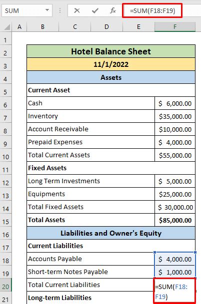 How To Make Hotel Balance Sheet Format In Excel Exceldemy