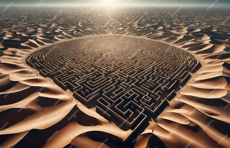 premium photo  elaborate maze   desert