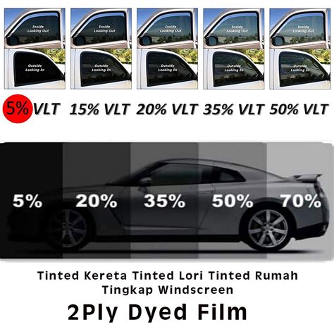 2ply Dyed Direct Factory Black Uv Tinted Window Tinted Cermin Tinted