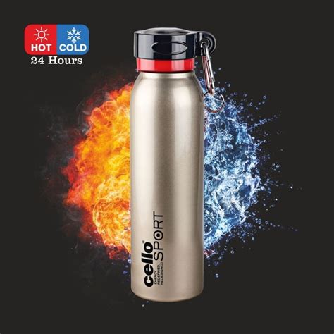Cello Stainless Steel Double Walled Water Bottle Hot And Cold Beatle Ml