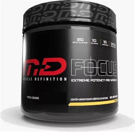 Pre Treino Workout Focus 318g Md Muscle Definition 60 Doses Sabor Maçã