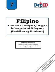 FILIPINO 7 Module 3 Pdf Filipino Kuwarter I Modyul 3 Linggo 3