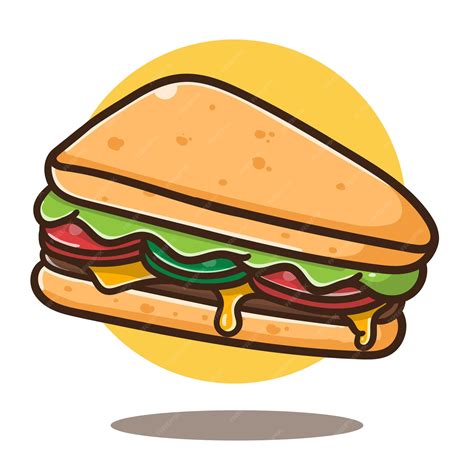 Premium Vector Illustration Of Cute Cartoon Sandwich Vector Good For