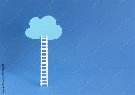 Authentic Business Career Ladder Image Showing A Paper Ladder Leading