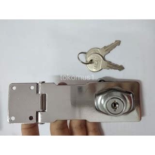 Jual GRENDEL OVERVAL STAINLESS SAFETY HASP OVERVAL 4 INCHI KUNCI