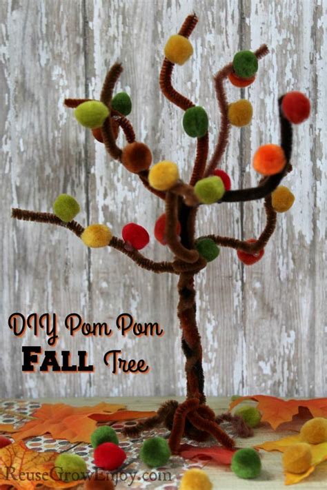 Fall Craft Easy Pom Pom Fall Tree