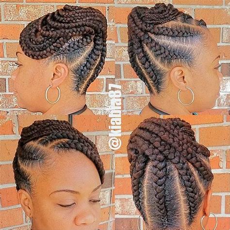 Goddess Braids Updo Hairstyles For Black Women