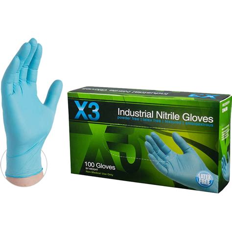 X3 Blue Nitrile Industrial Disposable Gloves Small By Ammex Walmart