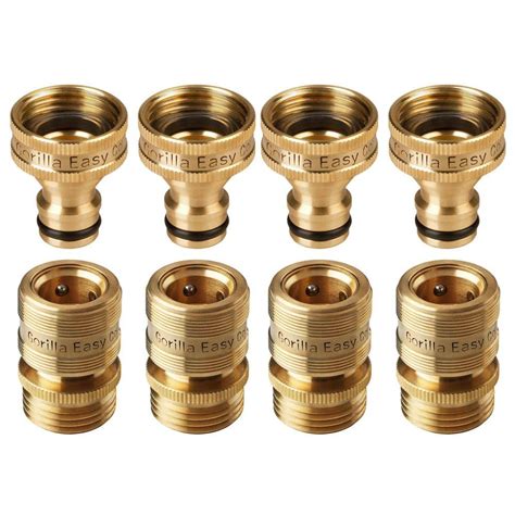 Gorilla Easy Connect 3 4 In Standard Ght Solid Brass Garden Hose Quick