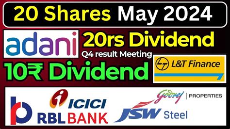 20 Stocks Announced High Dividend Or Q4 Result May Dividend Stocks