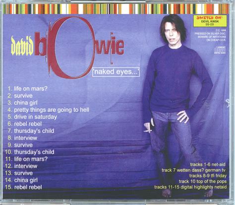 David Bowie Naked Eyes Cd Live At Net Aid German Tv Tfi