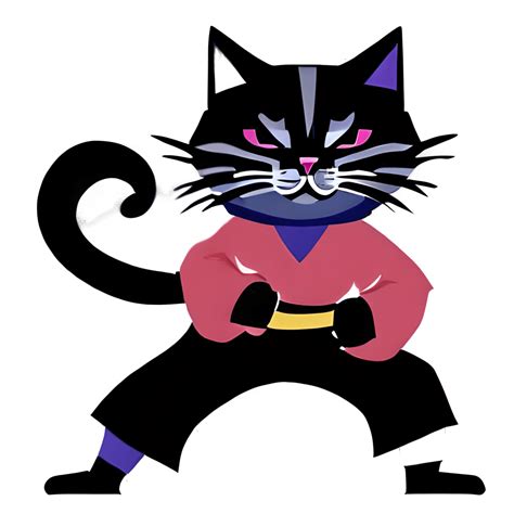 Martial Arts Cat Graphic · Creative Fabrica