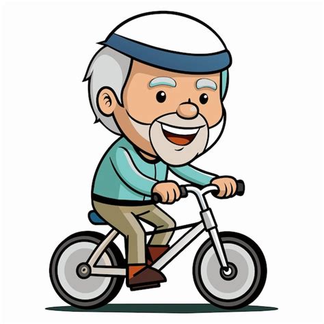 Premium Vector Active Senior Old Man Cartoon Cute Adorable Vector