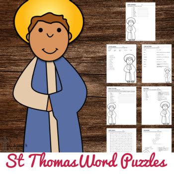 Catholic Saint Word Puzzles No Prep Catholic Activity St Thomas The