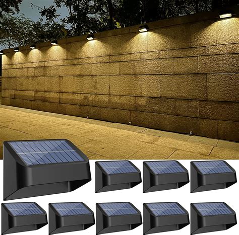 Brighter Solar Fence Lights 8 Pack RGB 8 Colors Dusk To Dawn Deck