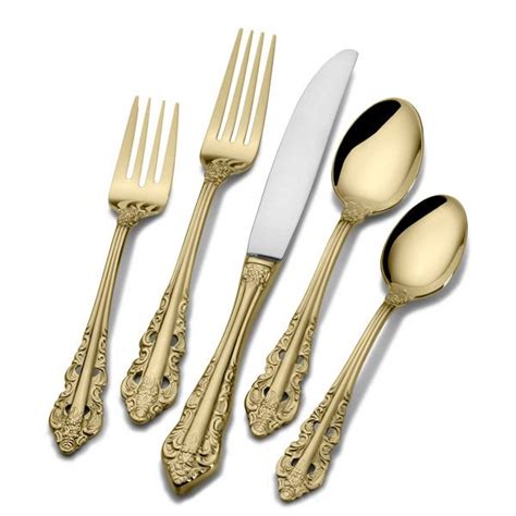 Wallace Antique Baroque Gold Plated Stainless Flatware