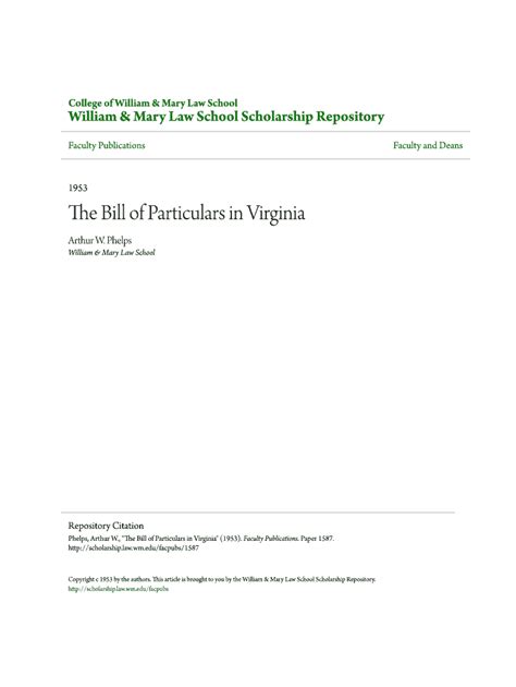 Fillable Online The Bill Of Particulars In Virginia Fax Email Print Pdffiller