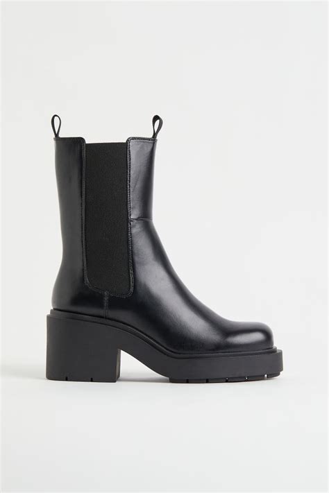 Chunky Chelsea Boots High Heel Black Ladies Handm Us