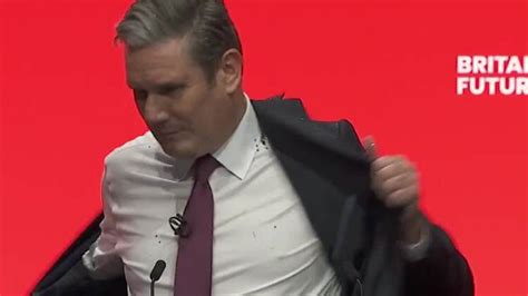 Protester Throws Glitter Over Sir Keir Starmer During Speech At Labour Party Conference News