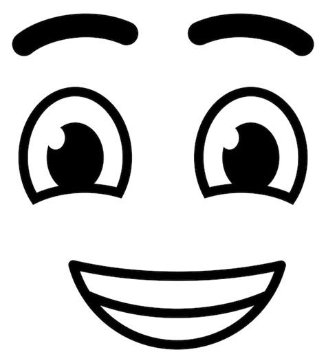 Cara Radiante Con Ojos Sonrientes Comic Emoji Doodle Vector Premium