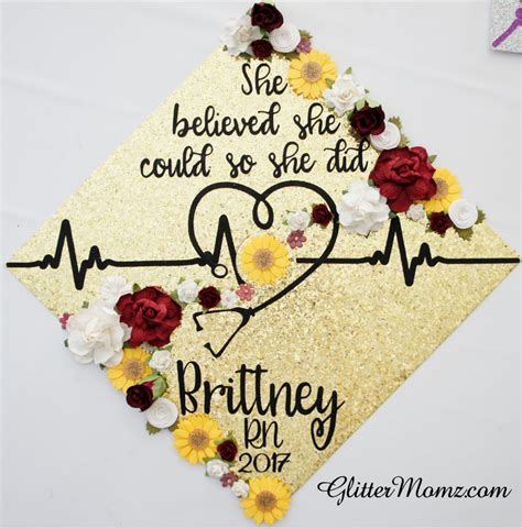 Graduation Cap Topper She Believed She Could So She Did Glitter And Glittermomz