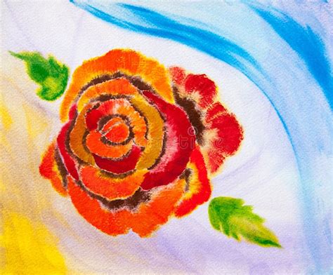 Abstract Rose Flower Painting Stock Illustration - Illustration of ...