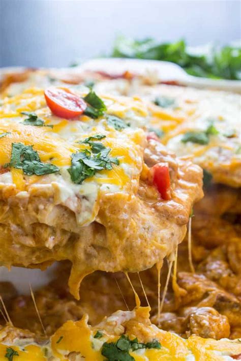 Steak Queso Enchilada Casserole - Dash of Sanity