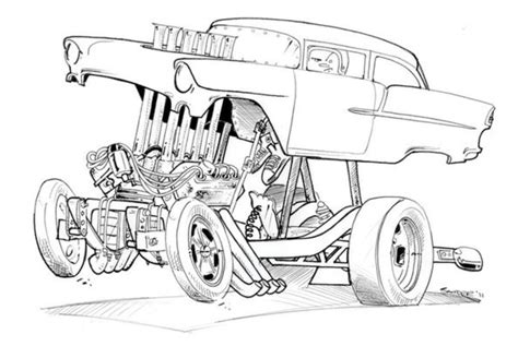 Pin By Nicole Plaukovits On Hot Rod Colouring Cartoon Car Drawing Cool Car Drawings Adult