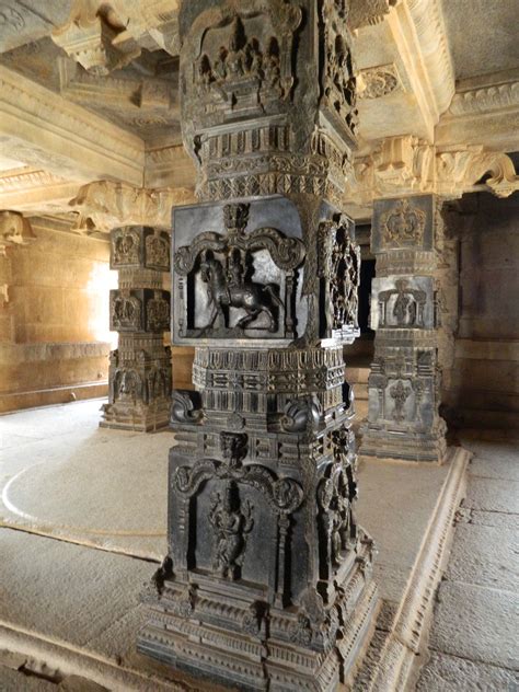 intricately carved pillar at krishna temple, hampi | Temple ...