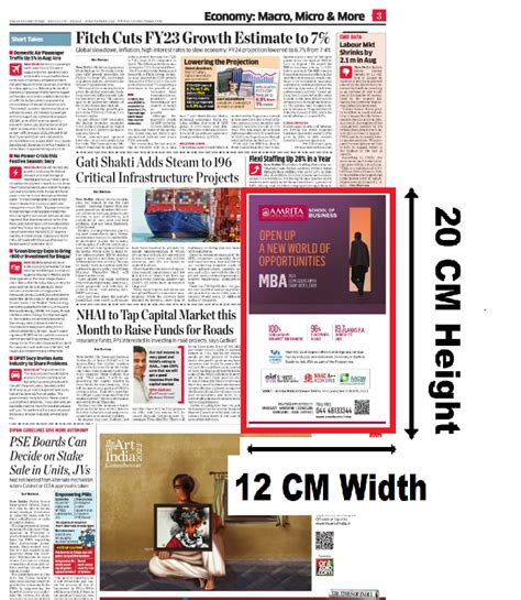 Economic Times Bangalore English Newspaper Advertising Rates Book